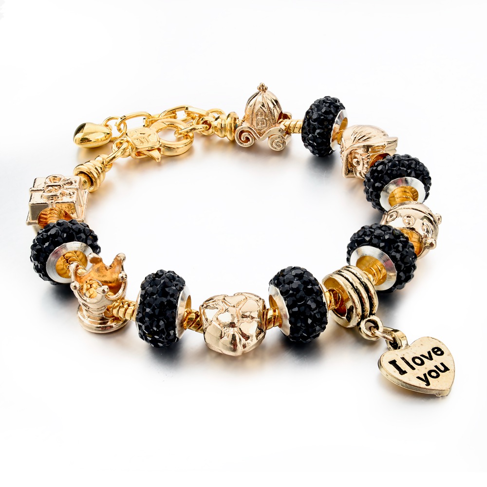Golden Charm Crystal Beads Women Bracelets Ken