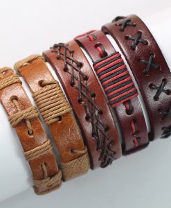 Brown Unisex Bracelet 5 Pcs