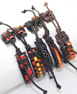Red Orange Mixed Color Unisex Charm Bracelet