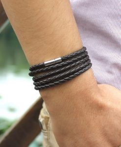 Free Shipping 5 Pcs Wrap Charm Men Bracelet