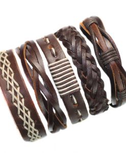 Unisex Charm Bracelets Vintage Braid Wrap
