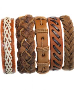 Men Wrap Leather Bracelets Ethnic Bangles