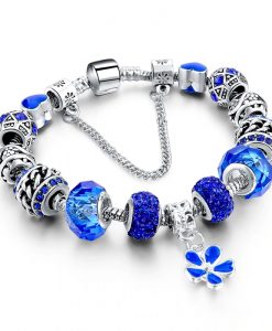 Crystal Blue Women Glass Beads Bracelet