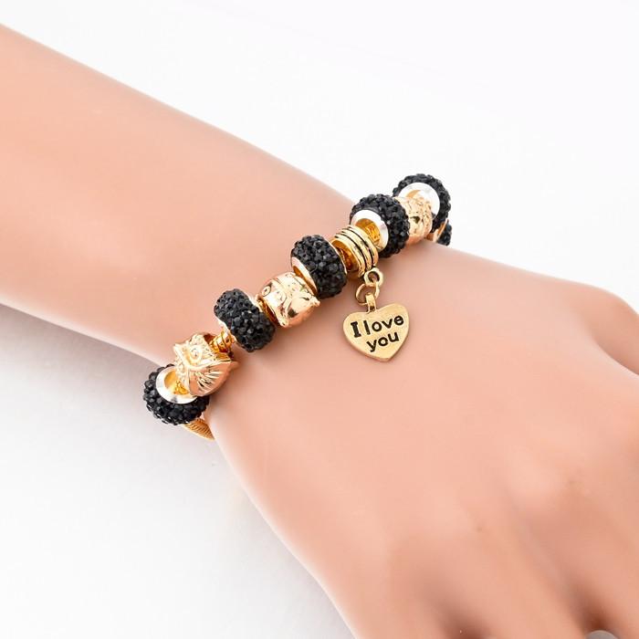 Golden Charm Crystal Beads Charm Bracelets